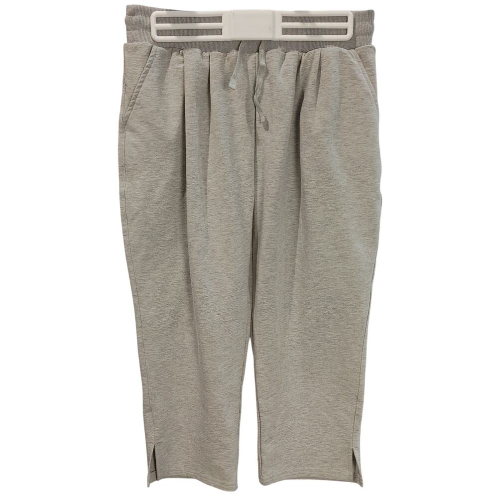 LexisLove Women's M Gray Stretch Waist Capri Lounge Joggers